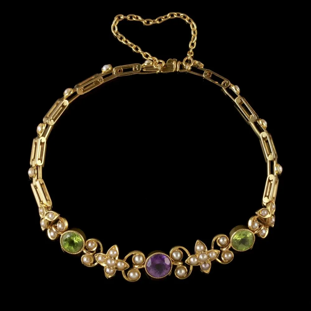 Antique Victorian Suffragette Bracelet 18Ct Gold Circa 1900