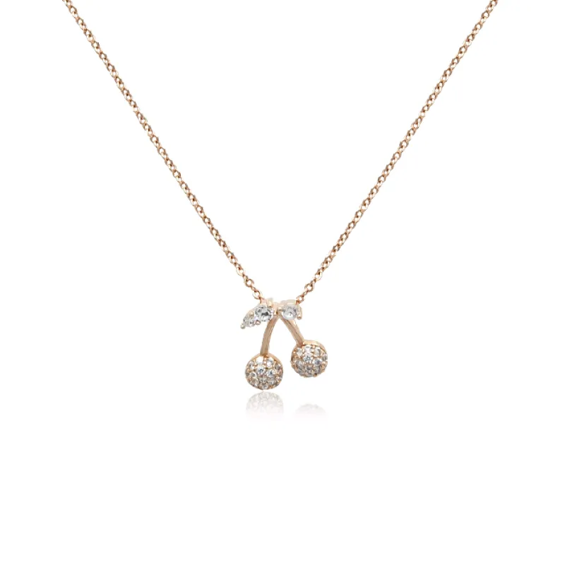 Cherry Cubic Zirconia  Necklace