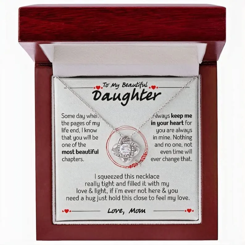 Gift For Daughter From Mom, Necklace For Daughters Daughter Necklaces From Mom With Jewelry To My Knot