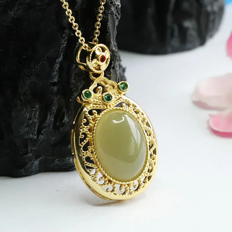 Jade Fortune's Favor Sterling Silver Pendant