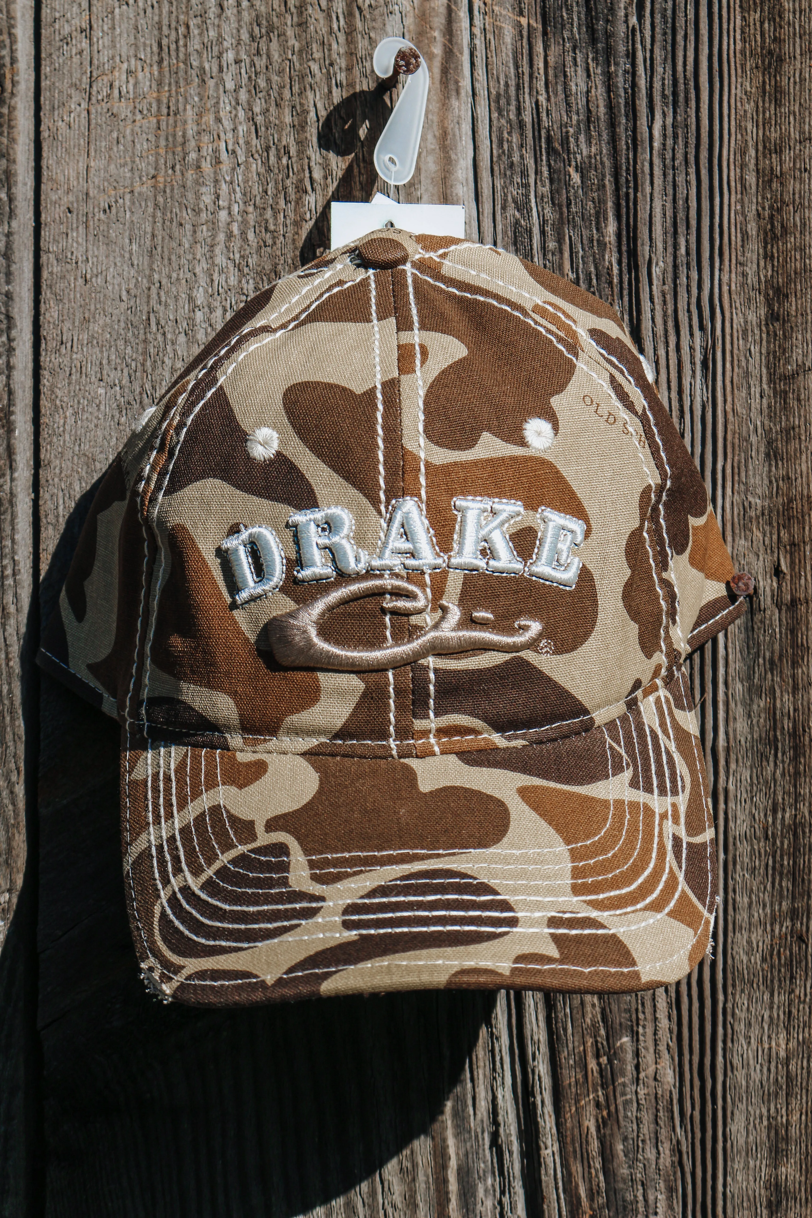 Old School Distressed Camo 6-Panel Ball Cap
