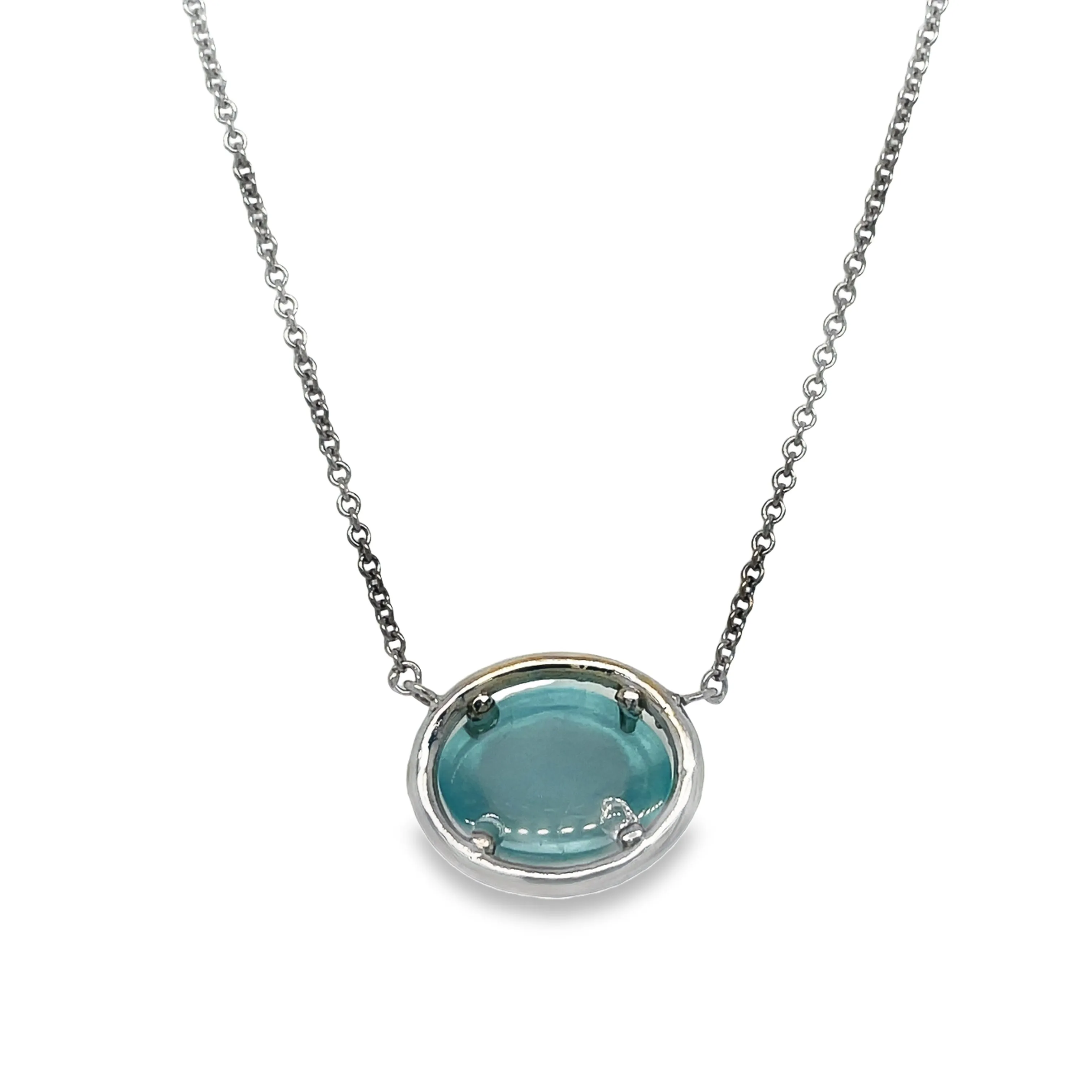 Oval Cabochon Moonstone Diamond Necklace