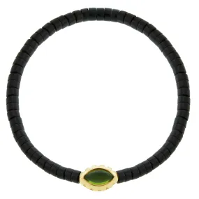 Peridot Eye of the Idol Onyx Bead Bracelet