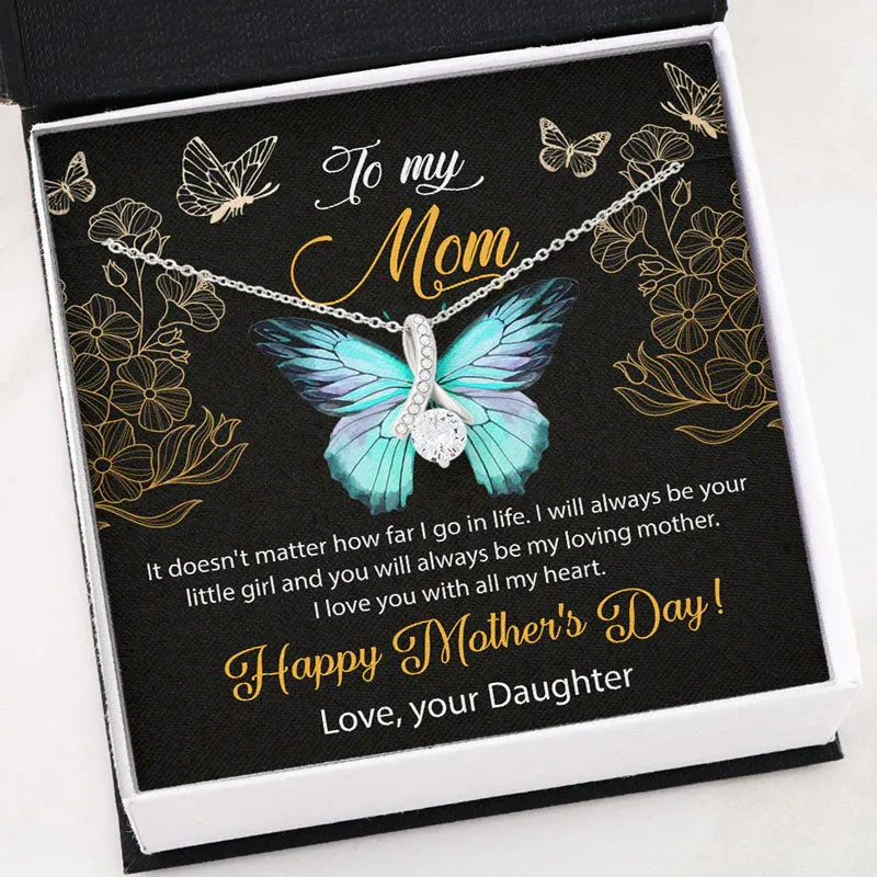 Personalized Gifts for Mom from Daughter, Custom Alluring Beauty Luxury Necklace
