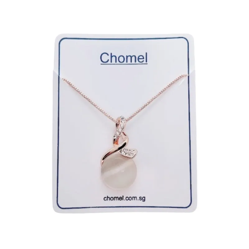 Round Simulated Moonstone Necklace
