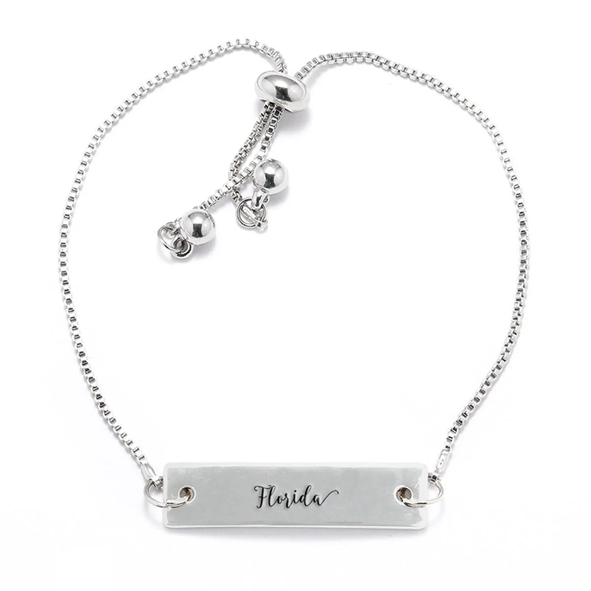 Silver Florida Adjustable Bar Bracelet
