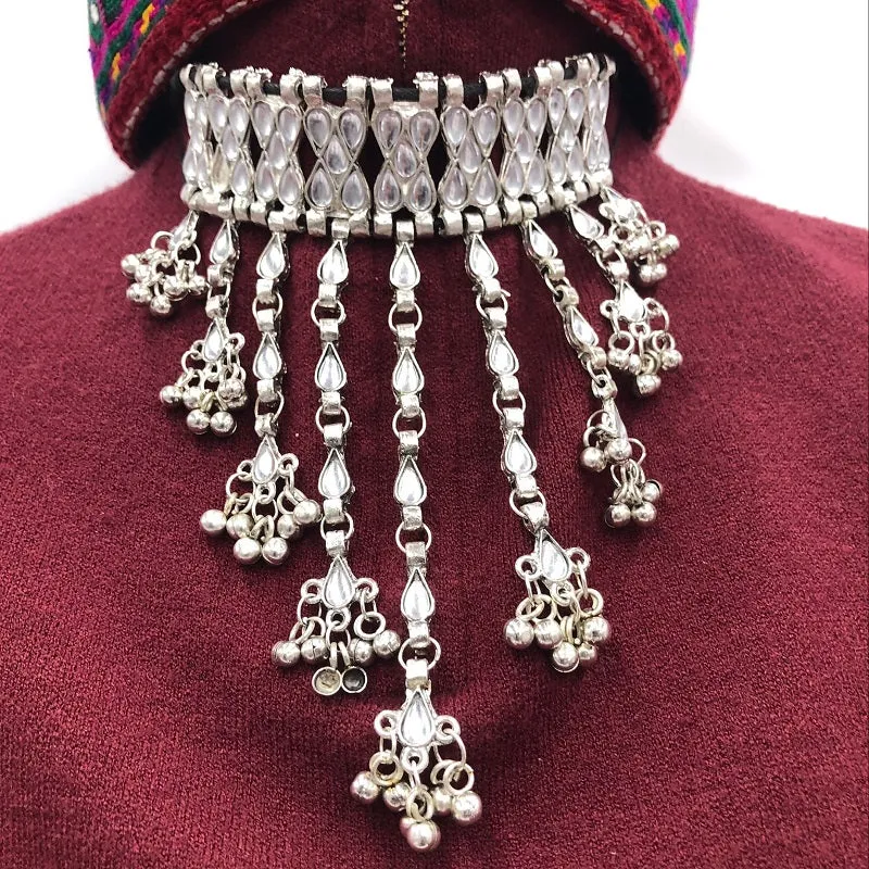 Tribal Mirror Ethnic Choker Necklace